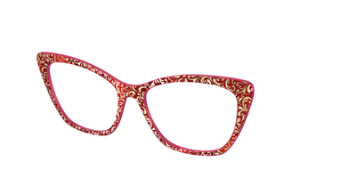 The Crimson Flair Shimmer with Gold Foil - Angle Top Thumbnail - Pair Eyewear