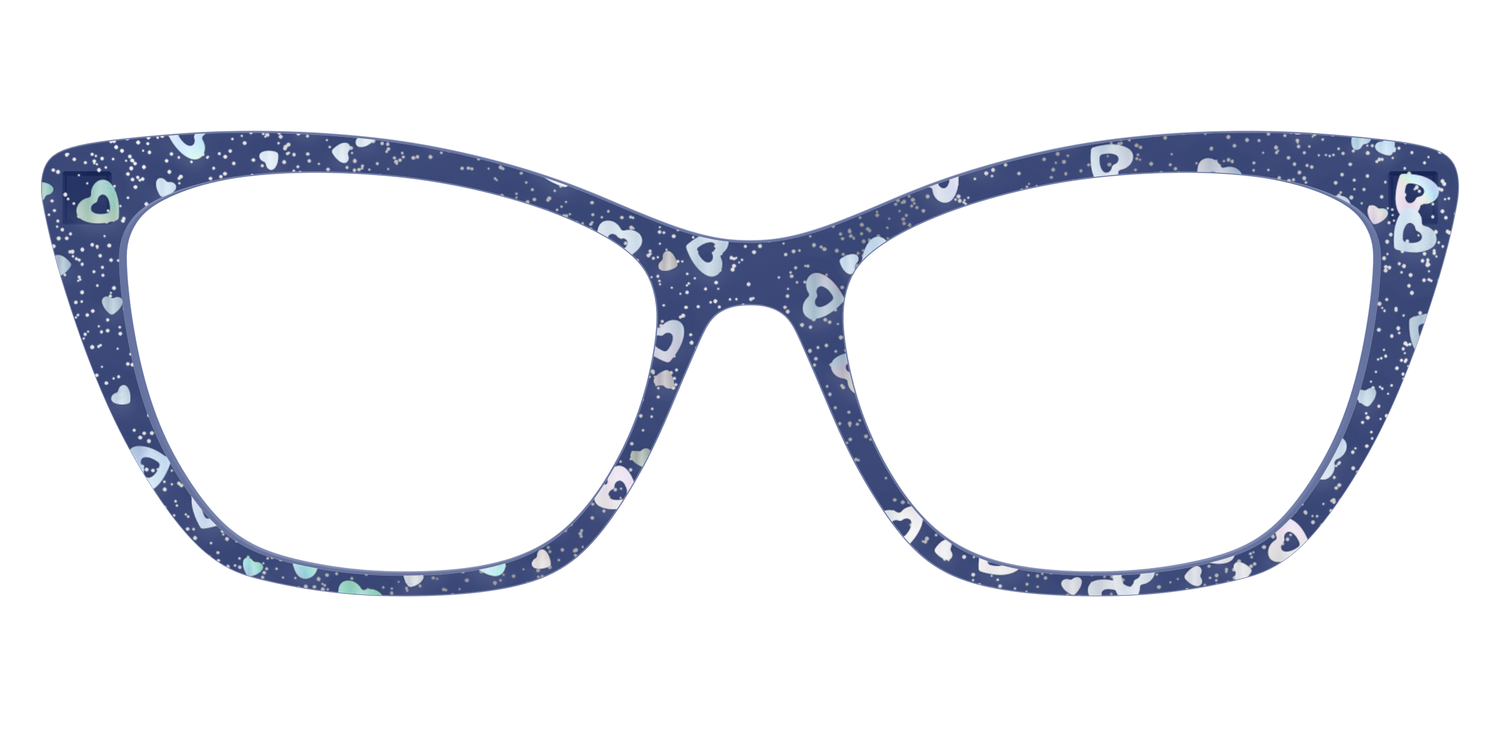 The Denim Heart Glitter Crystal - Front Top Image - Pair Eyewear