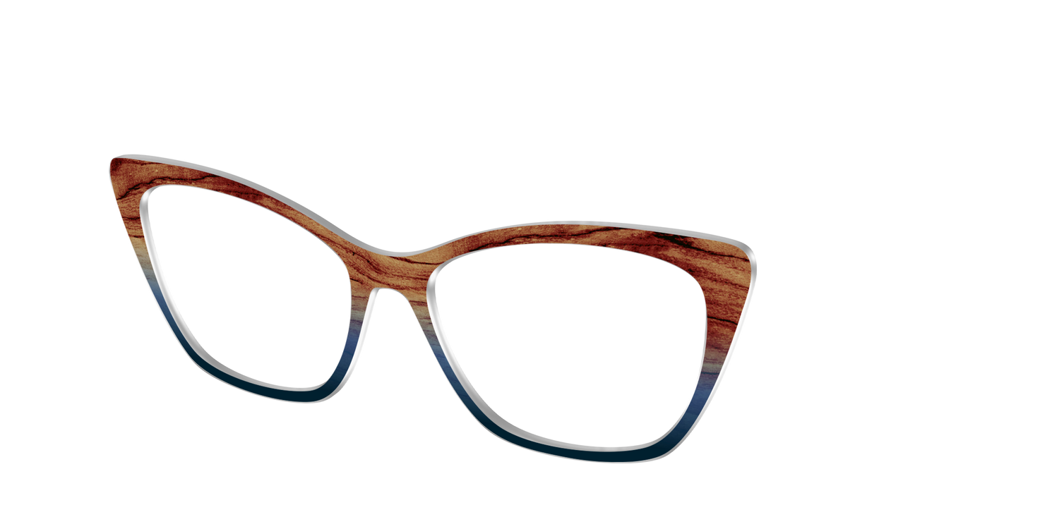 The Denim Woodgrain Split - Angle Top Image - Pair Eyewear