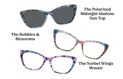The Wanda - Teal Pearlized Gradient Acetate Silver Metal - Pairing Set - Pair Eyewear