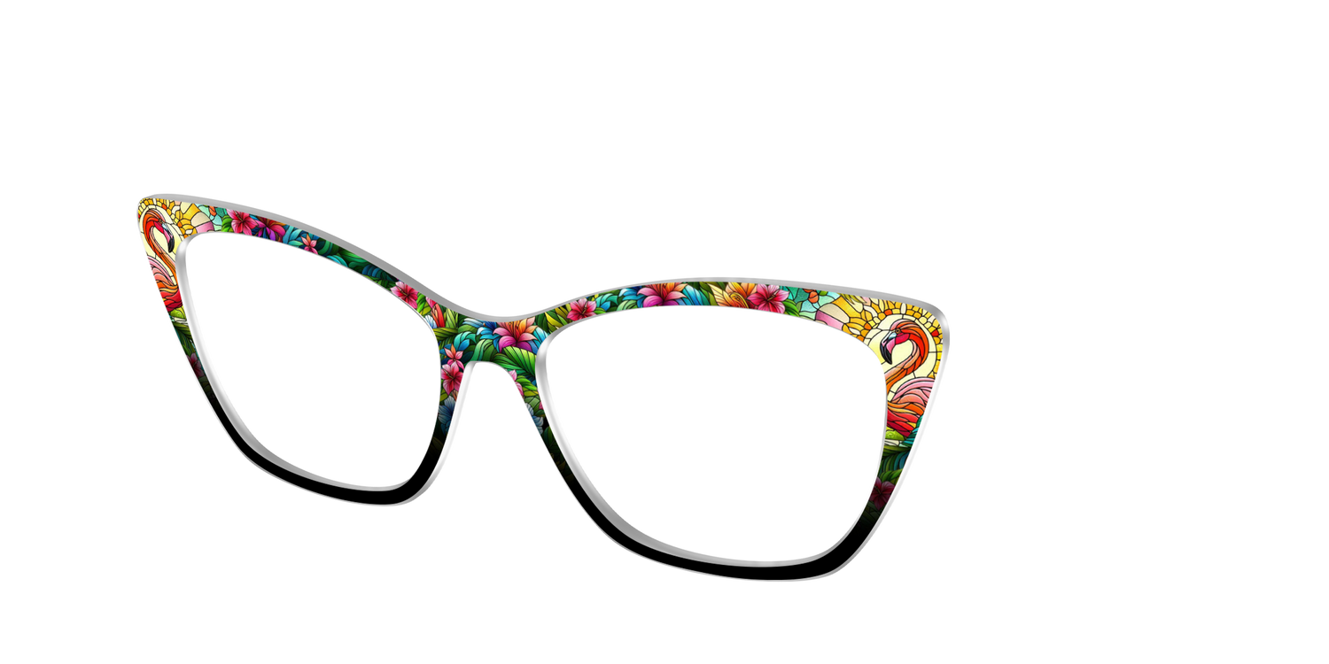 The Flamingo Stained Glass - Angle Top Image - Pair Eyewear