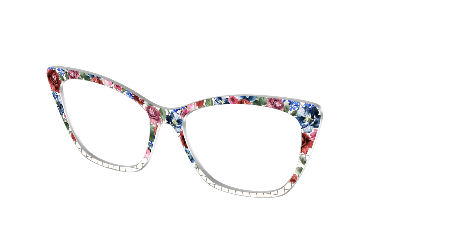 The Graph Paper Floral - Angle Top Image - Pair Eyewear