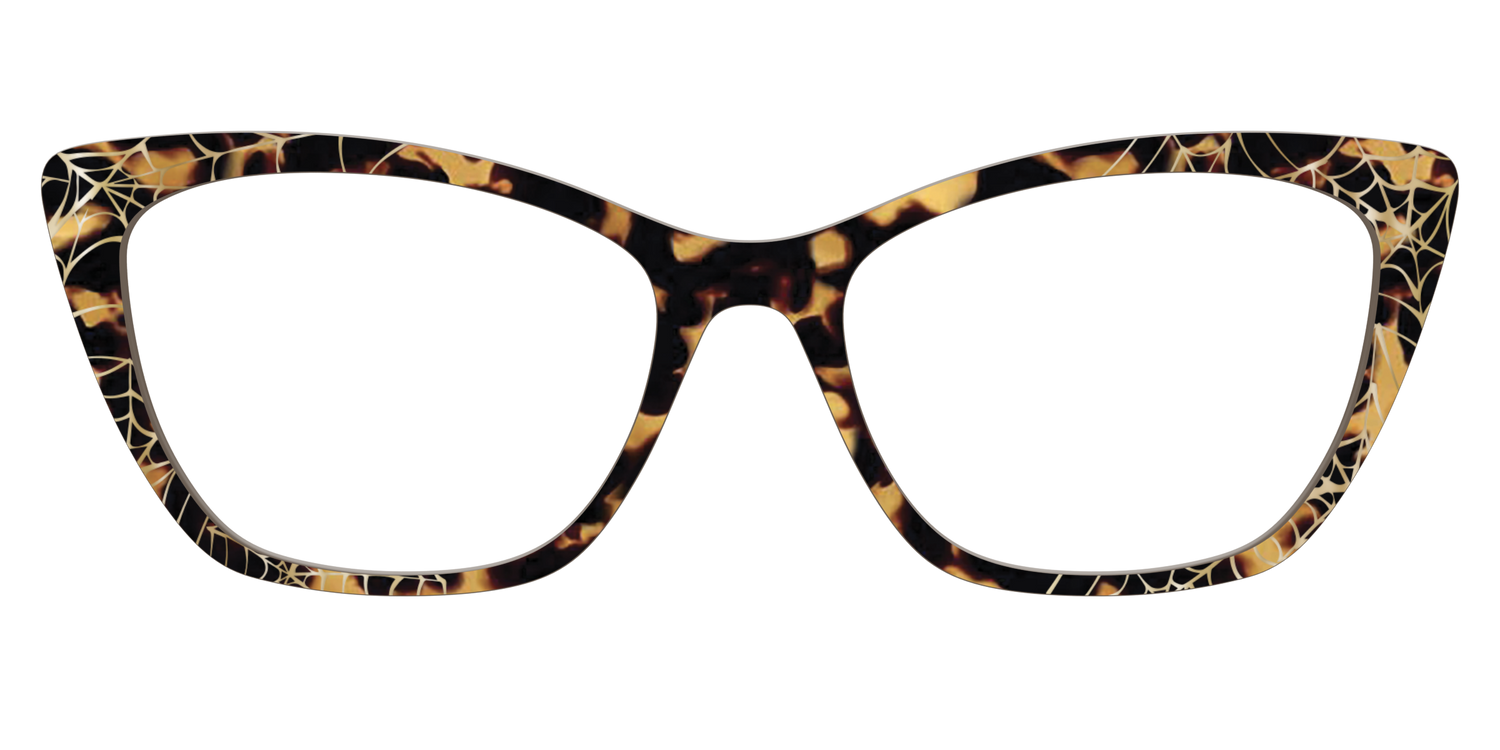 The Haunted Tortoise with Gold Foil Webs - Front Top Image - Pair Eyewear