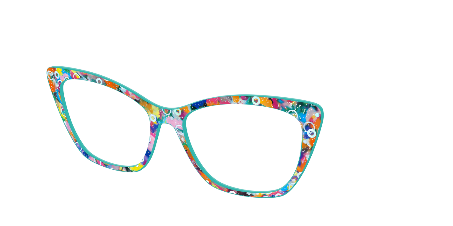The Imaginative Tortoise with Bubble Glitter - Angle Top Image - Pair Eyewear