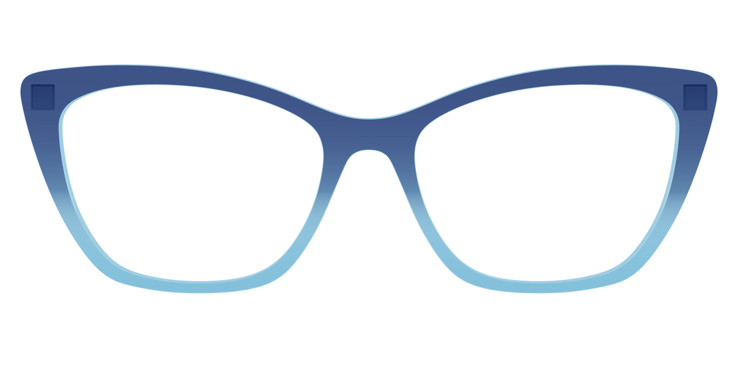 The Indigo to Sky Blue Gradient Crystal - Front Top Image - Pair Eyewear