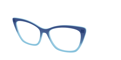 The Indigo to Sky Blue Gradient Crystal - Angle Top Thumbnail - Pair Eyewear