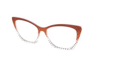 The Inferno Orange Gradient Crystal Polka Dots - Angle Top Thumbnail - Pair Eyewear