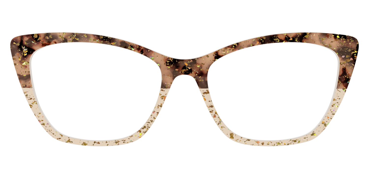The Khaki Tortoise Crystal Split with Gold Flakes - Front Top Image - Pair Eyewear