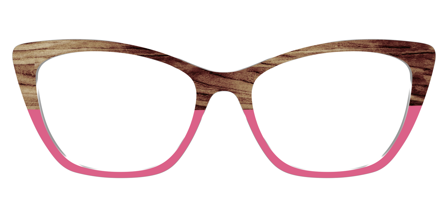 The Melon Pink Wood Split - Front Top Image - Pair Eyewear