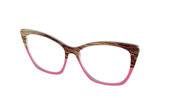 The Melon Pink Wood Split - Angle Top Thumbnail - Pair Eyewear