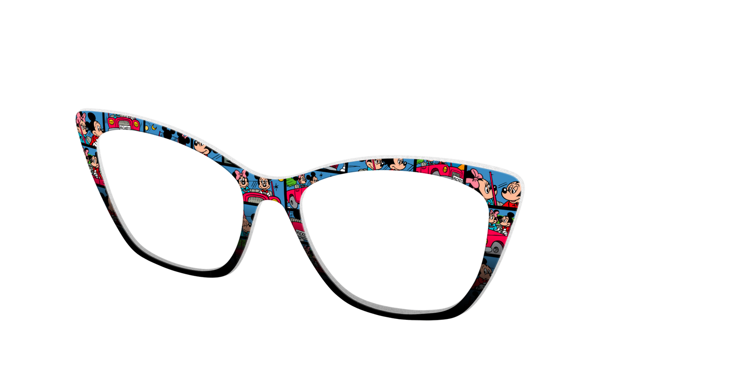 The Mickey & Minnie Comic Split - Angle Top Image - Pair Eyewear