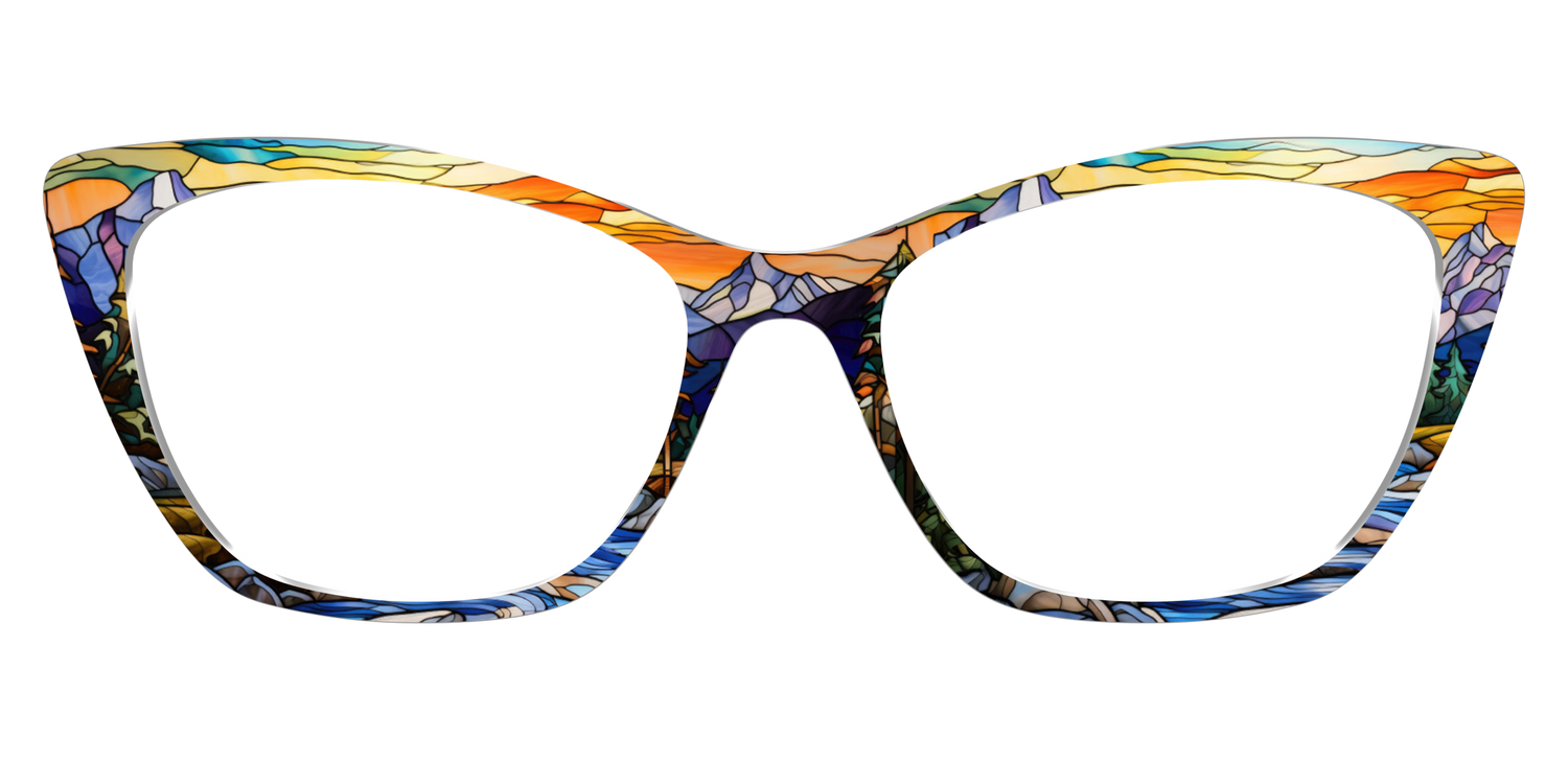 The Mountainscape Stained Glass - Front Top Image - Pair Eyewear