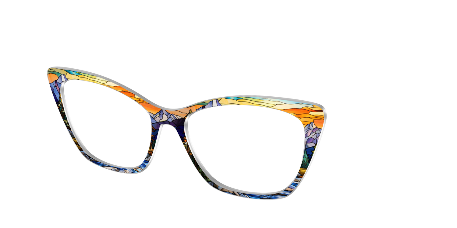 The Mountainscape Stained Glass - Angle Top Image - Pair Eyewear