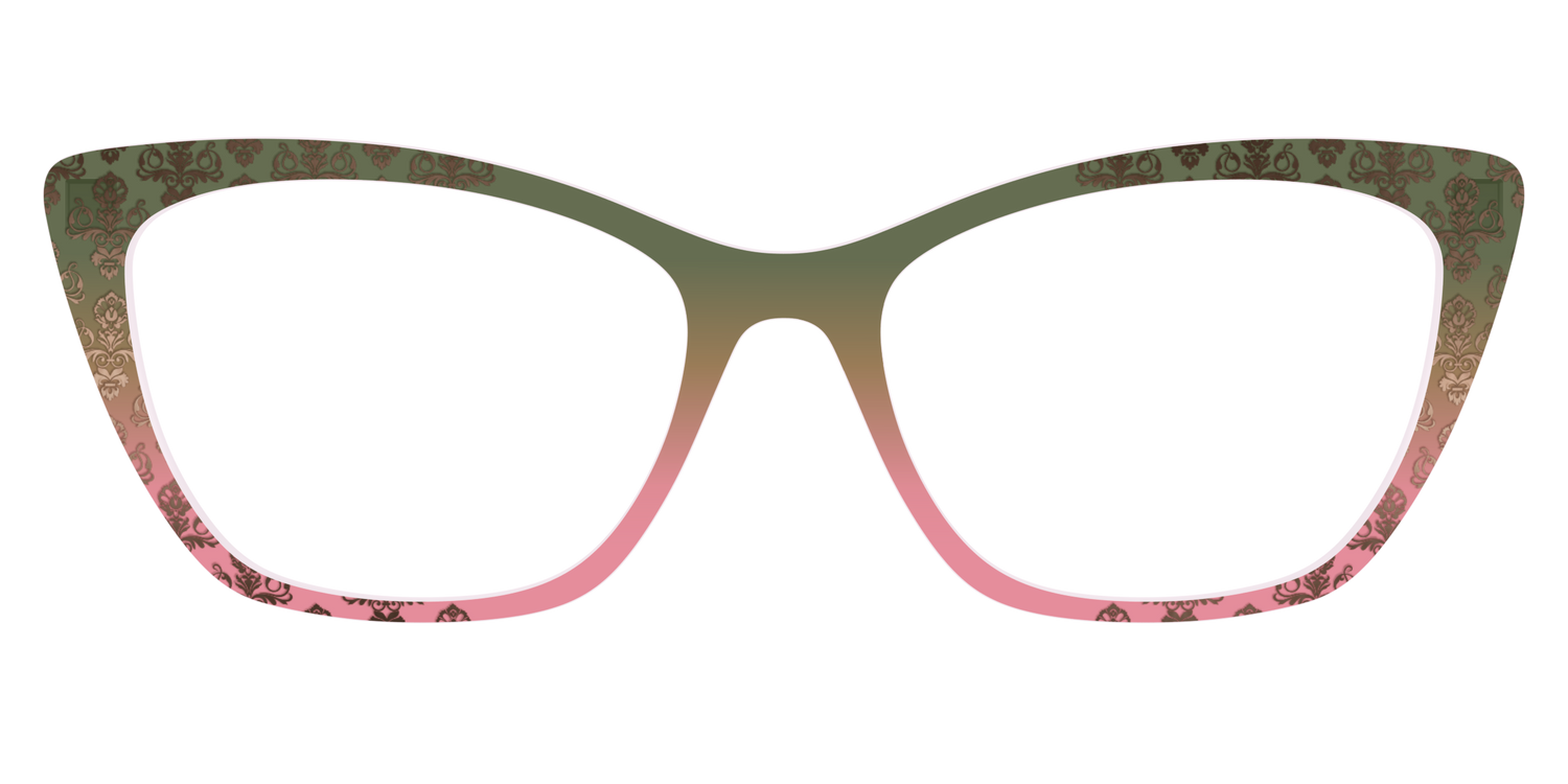 The Olive to Rose Trellis with Champagne Foil - Front Top Image - Pair Eyewear