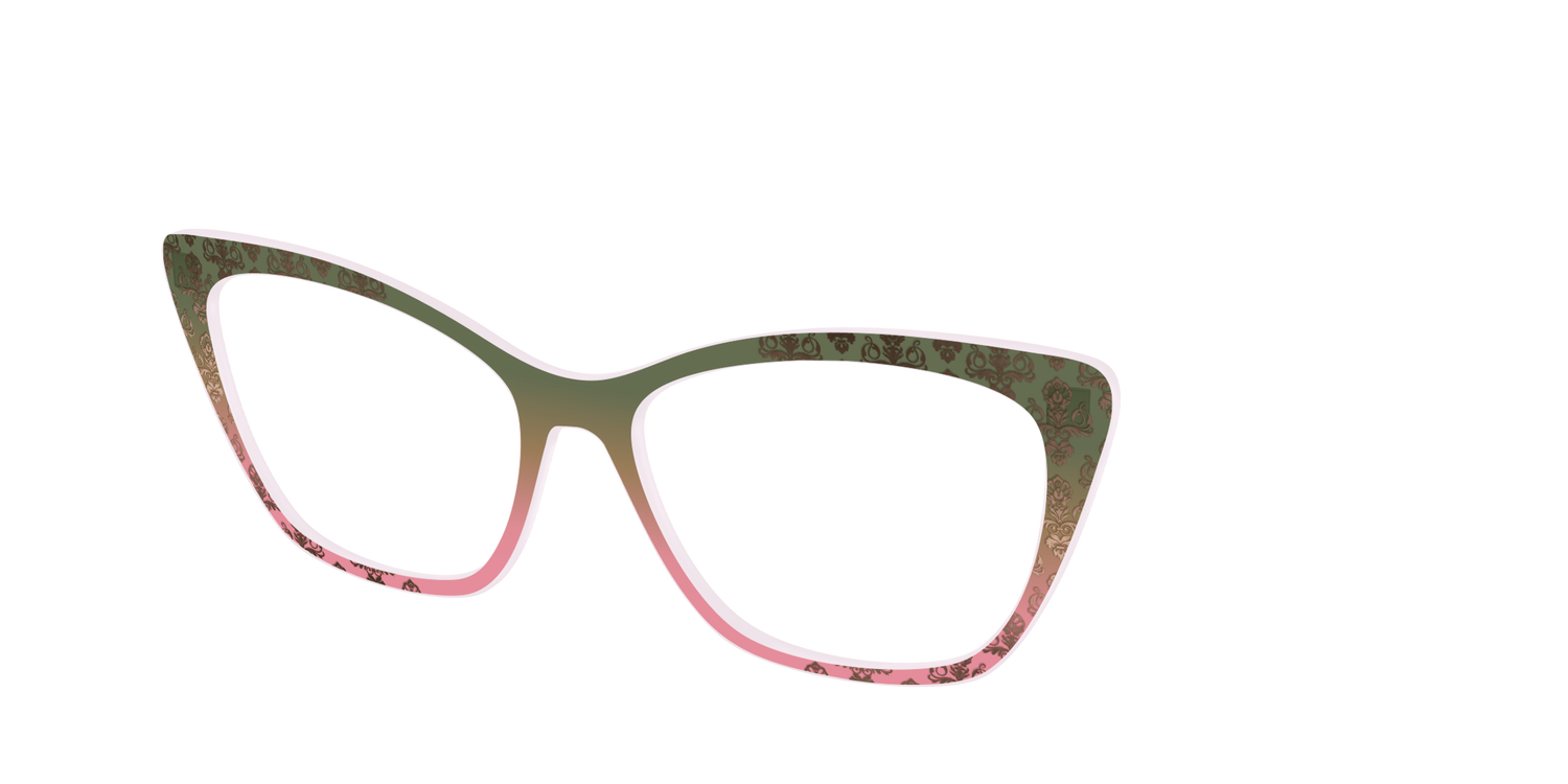 The Olive to Rose Trellis with Champagne Foil - Angle Top Image - Pair Eyewear