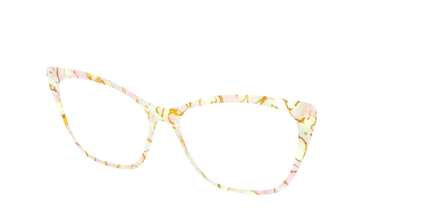 The Opalescent Pearl with Gold Streaks - Angle Top Image - Pair Eyewear