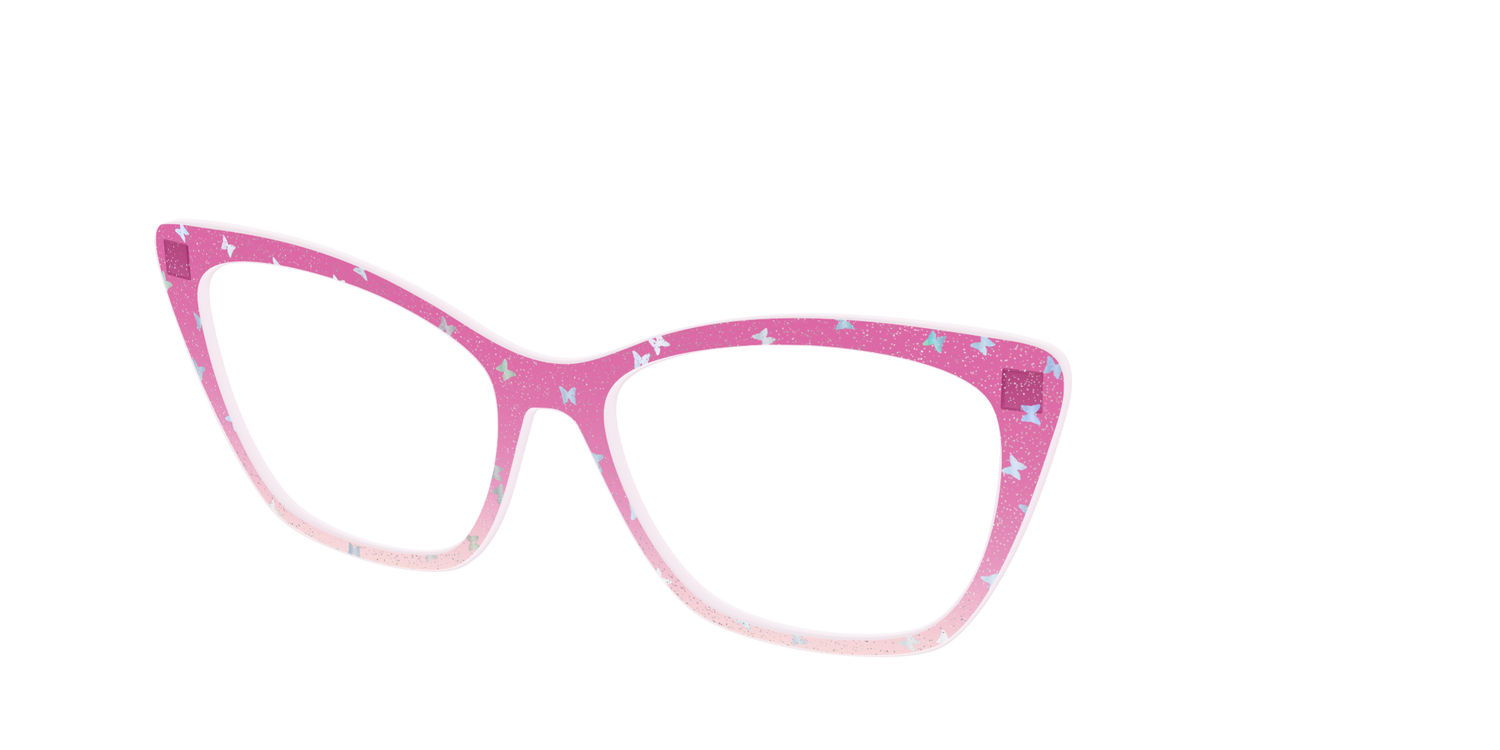 The Pink Butterfly Sparkle Crystal - Angle Top Image - Pair Eyewear