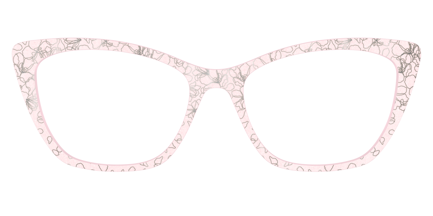 The Pink Shimmer Petals with Silver Foil - Front Top Image - Pair Eyewear