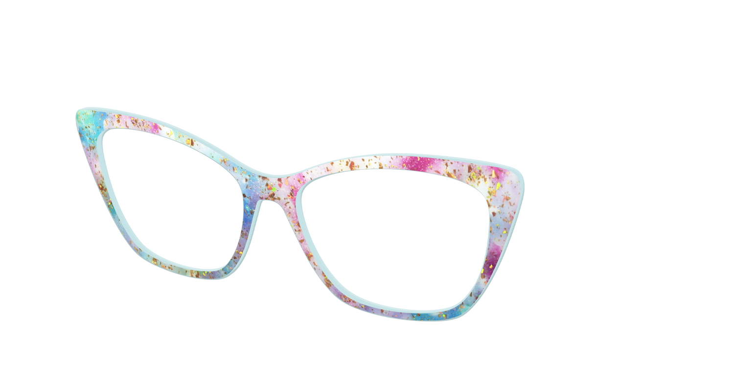 The Pixie Bokeh with Gold Flakes - Angle Top Image - Pair Eyewear