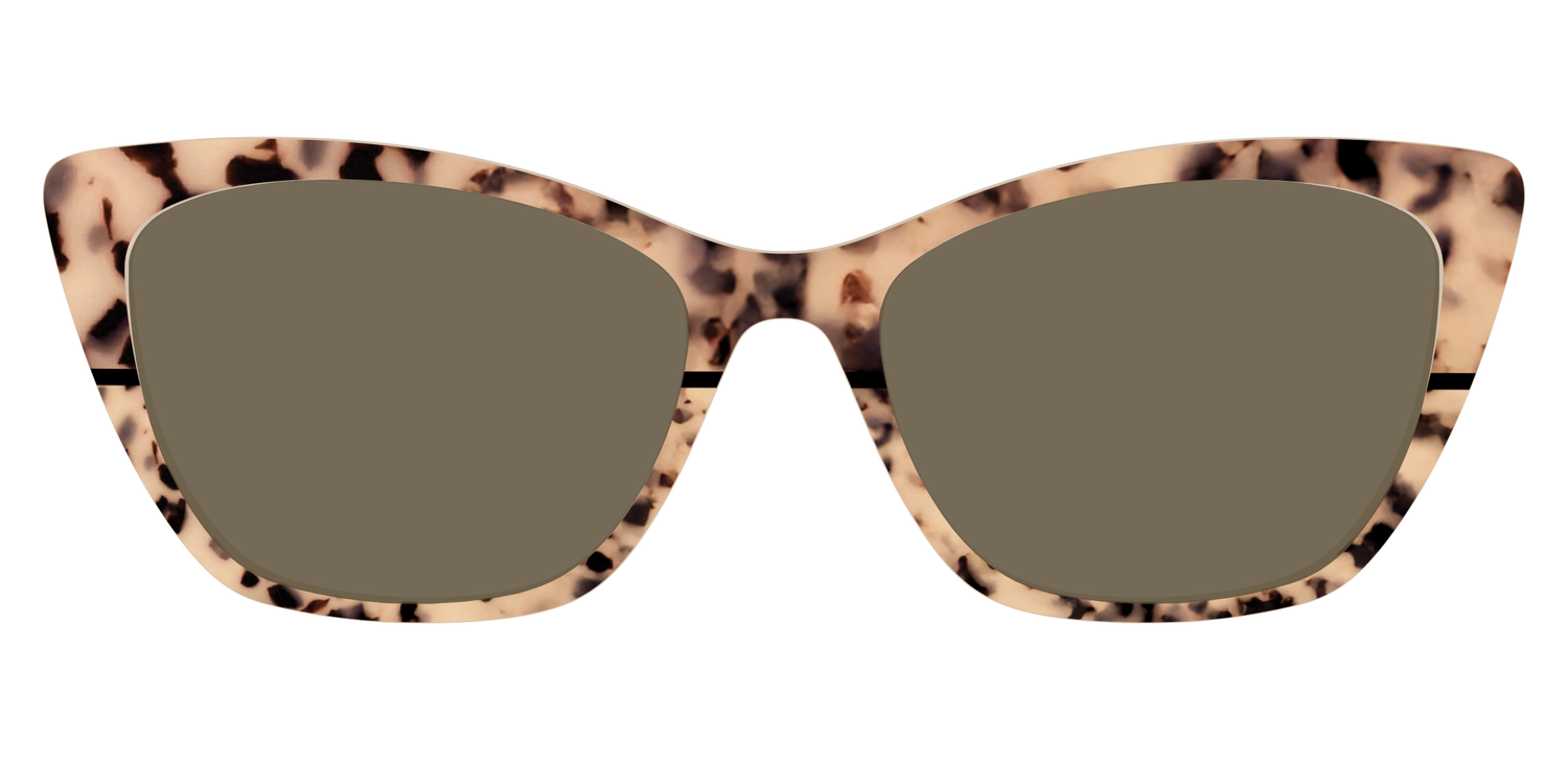 The Polarized Bisque Tortoise Split Sun Top - Front Top Image - Pair Eyewear