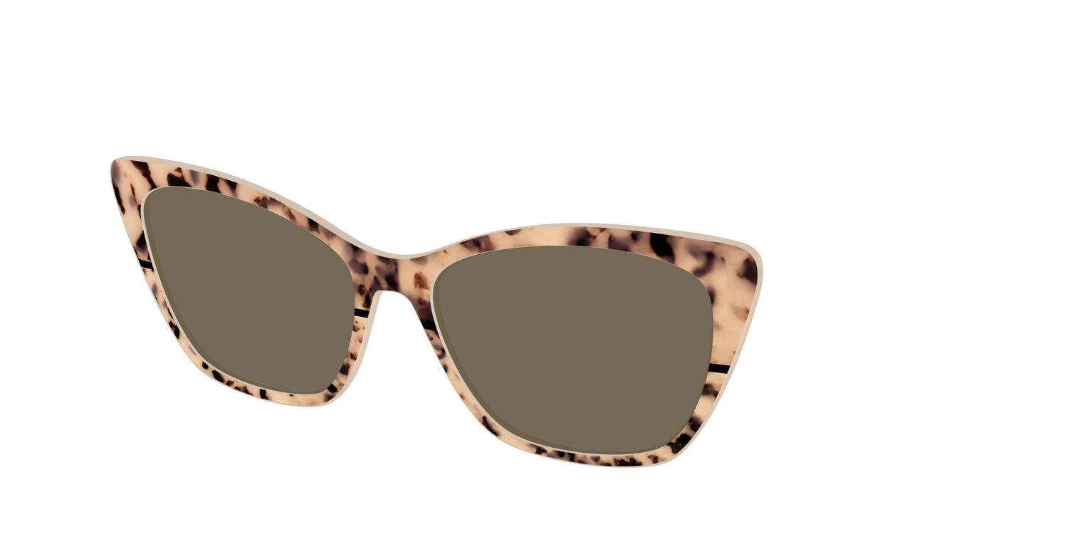 The Polarized Bisque Tortoise Split Sun Top - Angle Top Image - Pair Eyewear