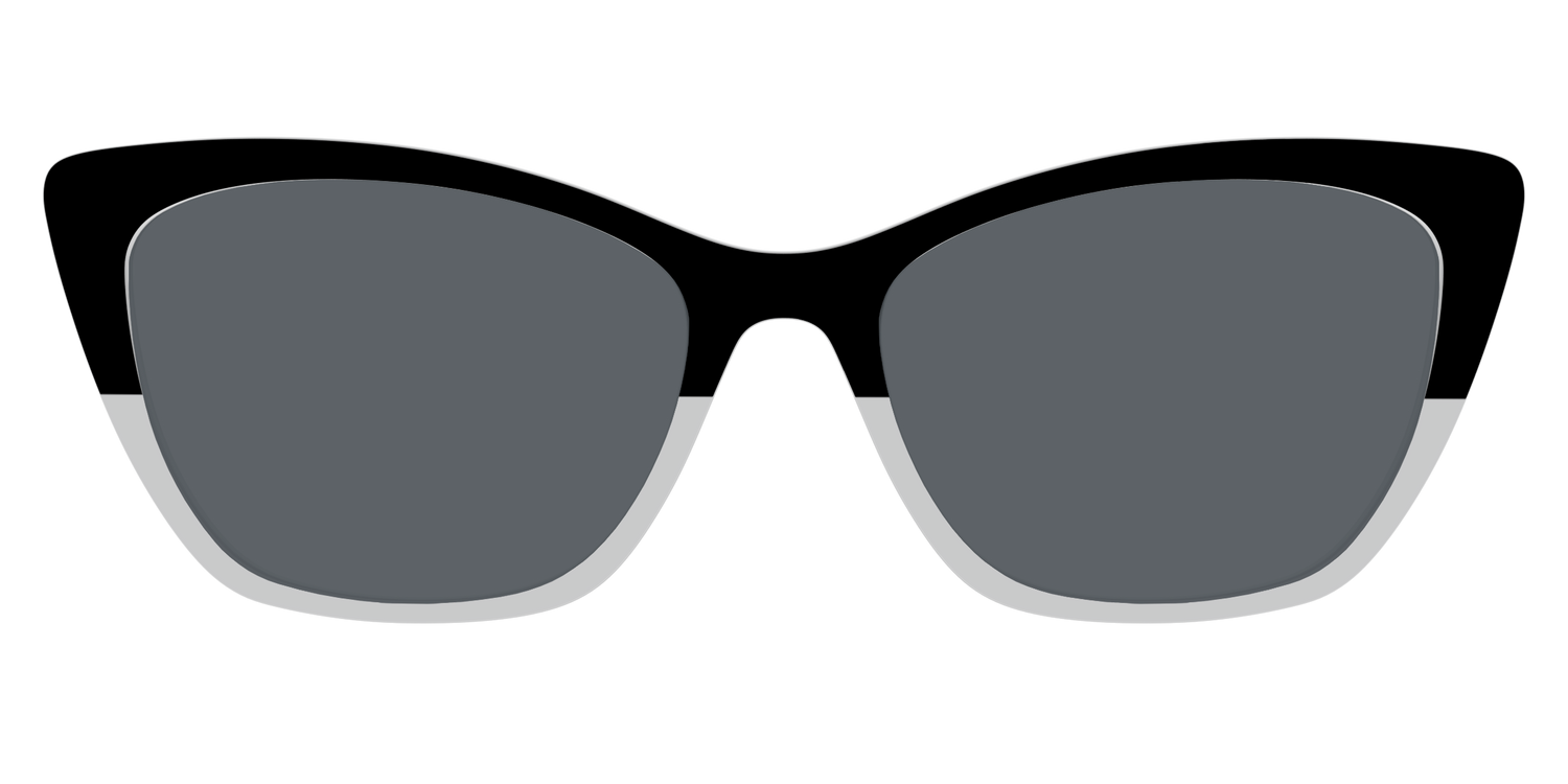 The Polarized Black to Gray Crystal Split Sun Top - Front Top Image - Pair Eyewear