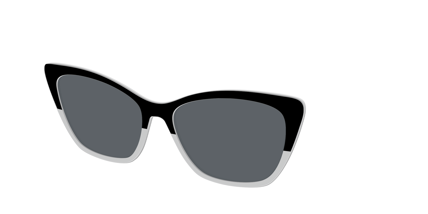 The Polarized Black to Gray Crystal Split Sun Top - Angle Top Image - Pair Eyewear