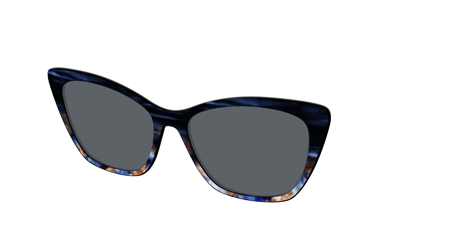 The Polarized Blue Horn Tortoise Sun Top - Angle Top Image - Pair Eyewear