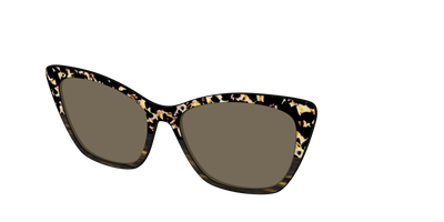 The Polarized Caramel Tortoise Horn Split Sun Top - Angle Top Thumbnail - Pair Eyewear