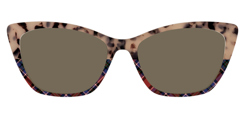 The Polarized Cookie Dough Tortoise & Plaid Split Sun Top - Pair Eyewear