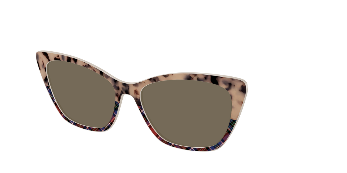 The Polarized Cookie Dough Tortoise & Plaid Split Sun Top - Angle Top Image - Pair Eyewear