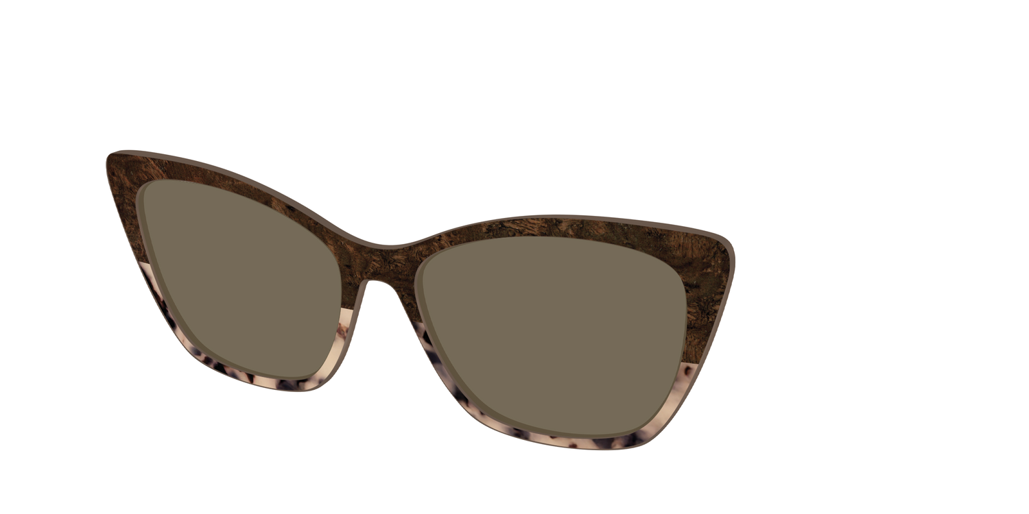 The Polarized Dark Oak Tortoise Split Sun Top - Angle Top Image - Pair Eyewear
