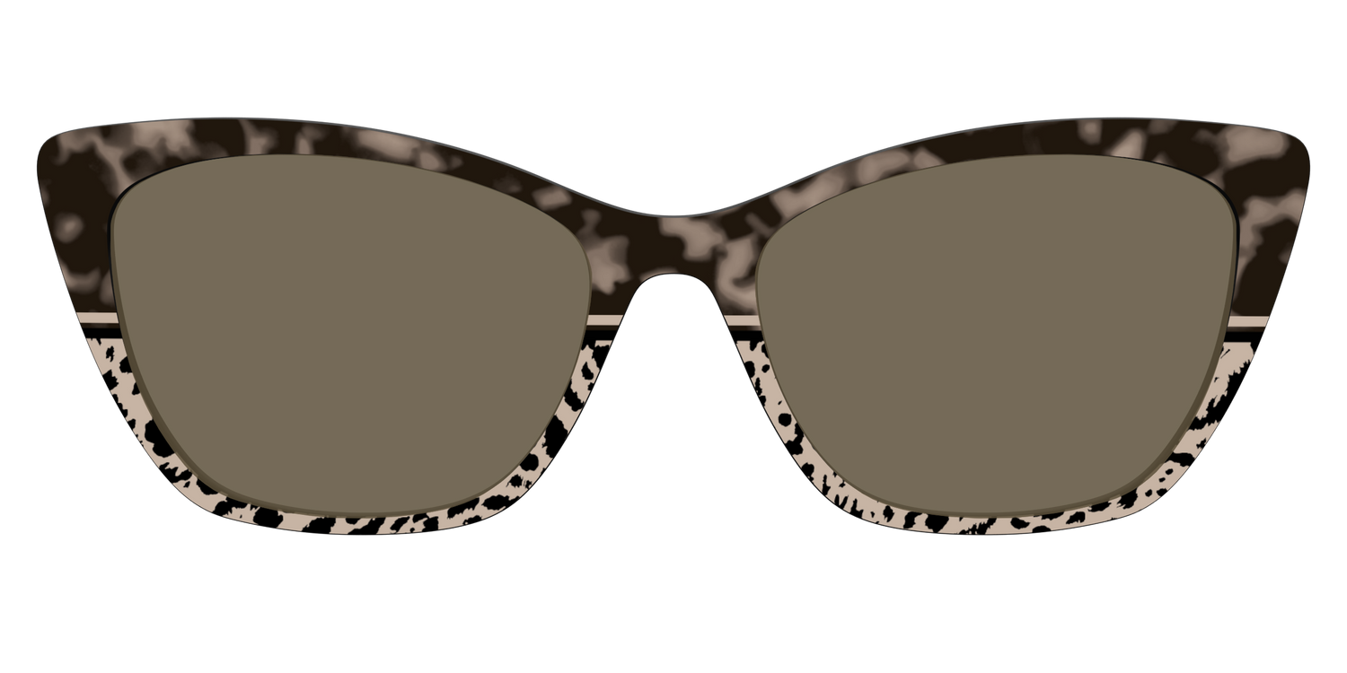 The Polarized Ink Blot Tortoise Split Sun Top - Front Top Image - Pair Eyewear