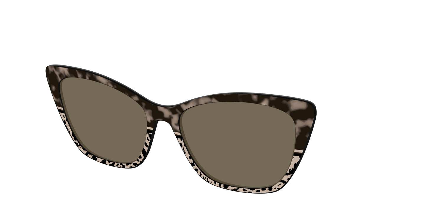 The Polarized Ink Blot Tortoise Split Sun Top - Angle Top Image - Pair Eyewear