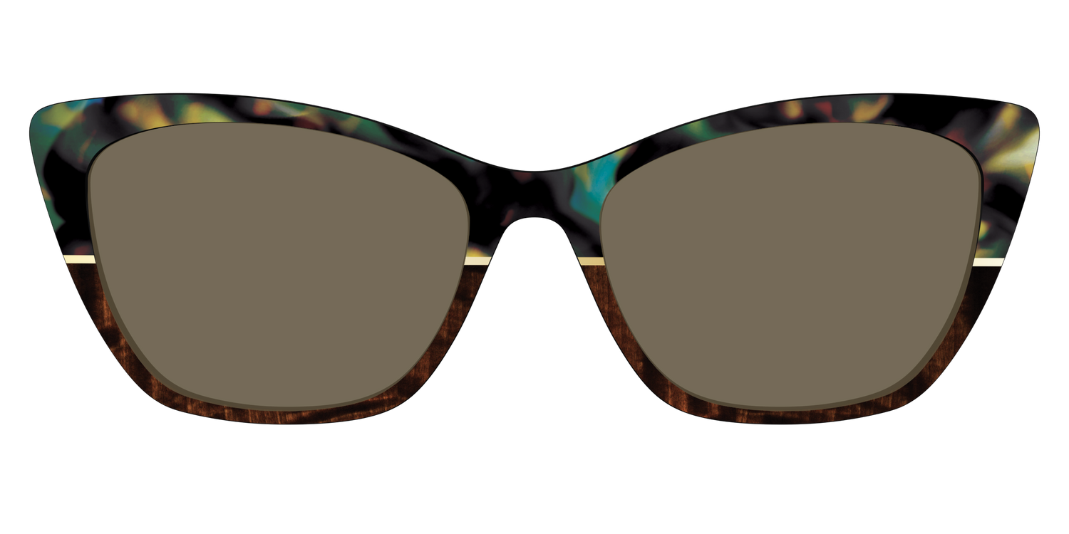 The Polarized Mirage Split with Gold Foil Sun Top - Front Top Image - Pair Eyewear