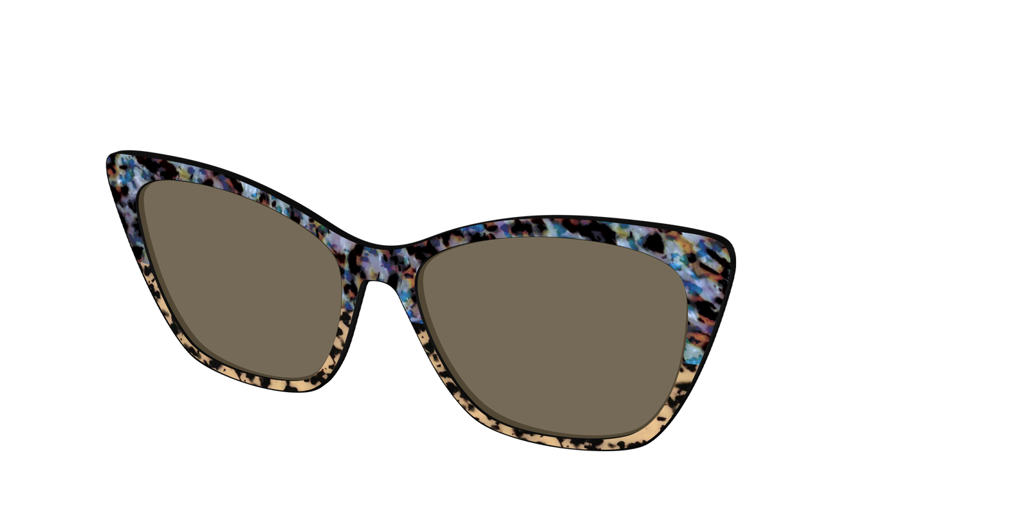 The Polarized Oasis Tortoise Split Sun Top - Angle Top Image - Pair Eyewear