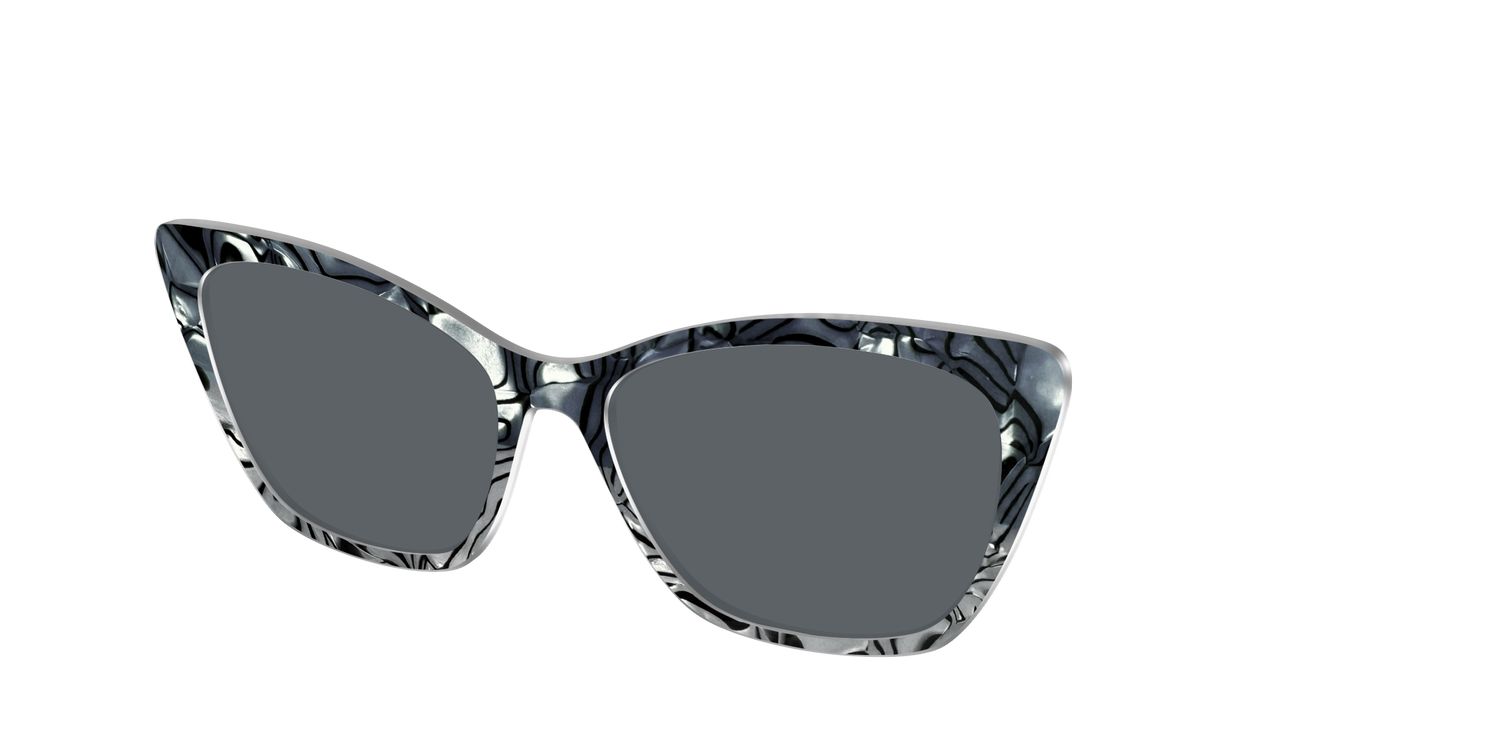 The Polarized Zebra Pearl Split Sun Top - Angle Top Image - Pair Eyewear