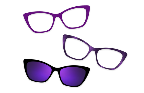 Purple Confetti Tortoise Gold Metal - Set - Pair Eyewear