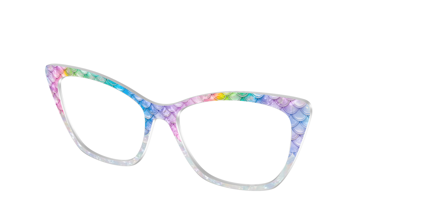 The Rainbow Pearl Scales Crystal - Angle Top Image - Pair Eyewear