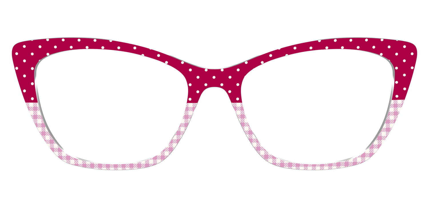 The Raspberry Pin Dot Split - Front Top Image - Pair Eyewear