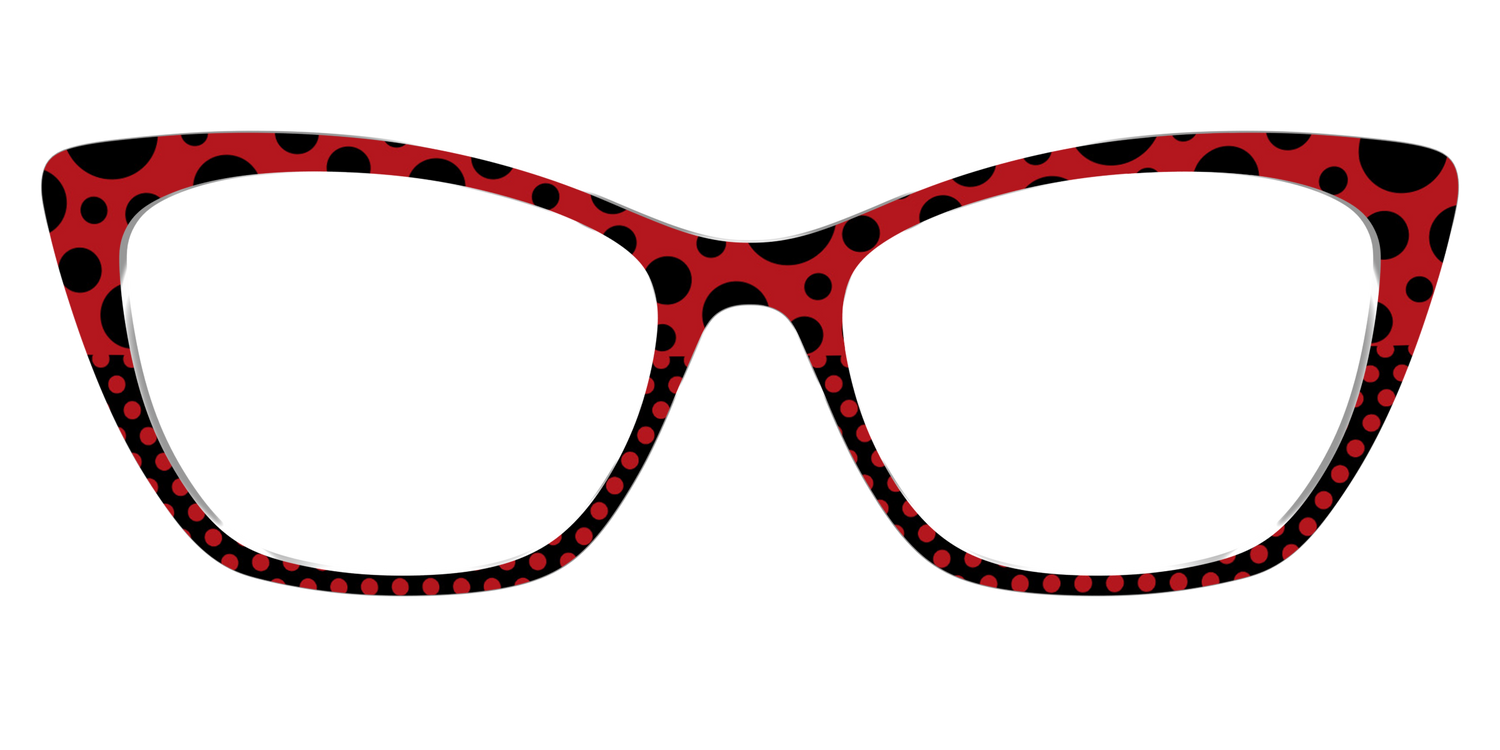 The Red Spotted Split - Front Top Image - Pair Eyewear