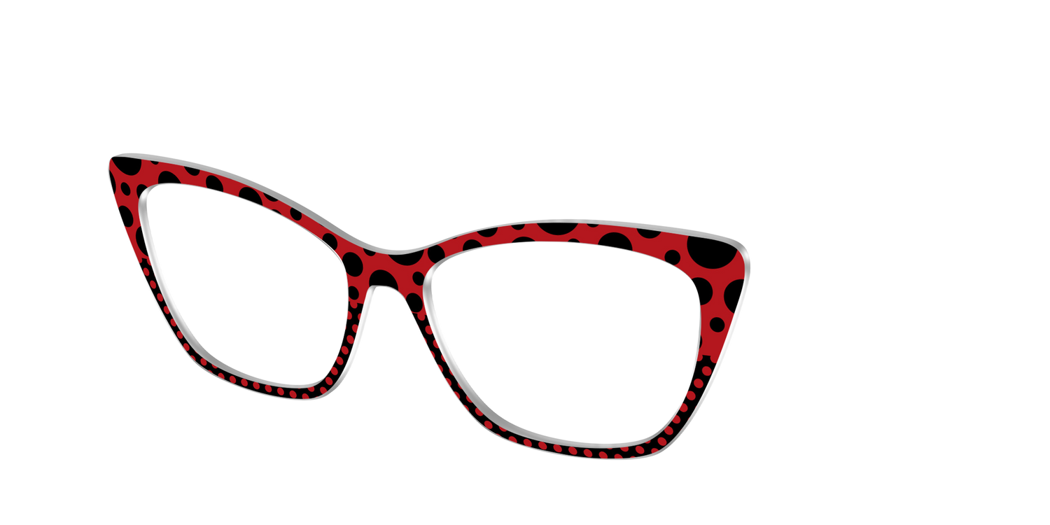 The Red Spotted Split - Angle Top Image - Pair Eyewear