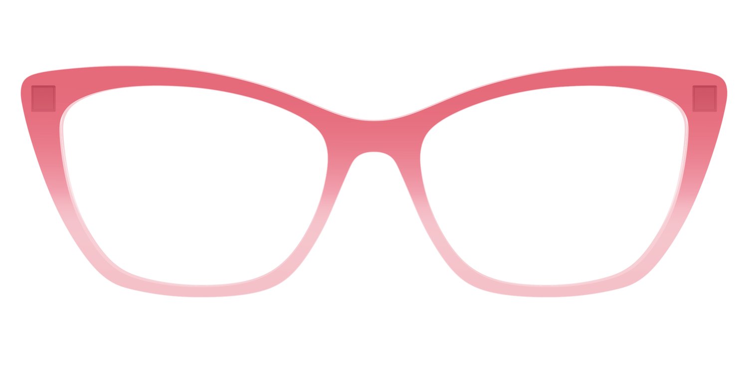 The Red to Coral Gradient Crystal - Front Top Image - Pair Eyewear