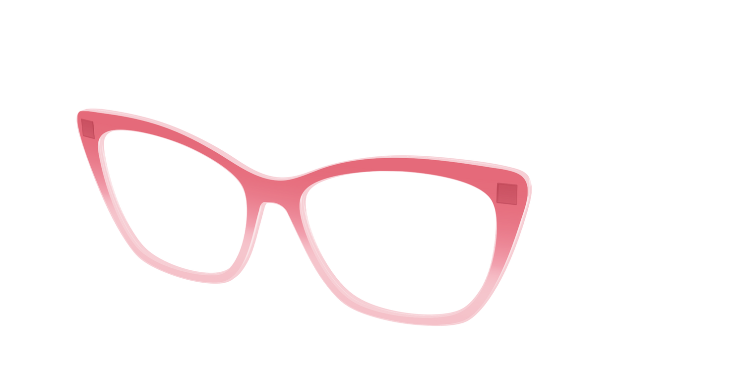 The Red to Coral Gradient Crystal - Angle Top Image - Pair Eyewear