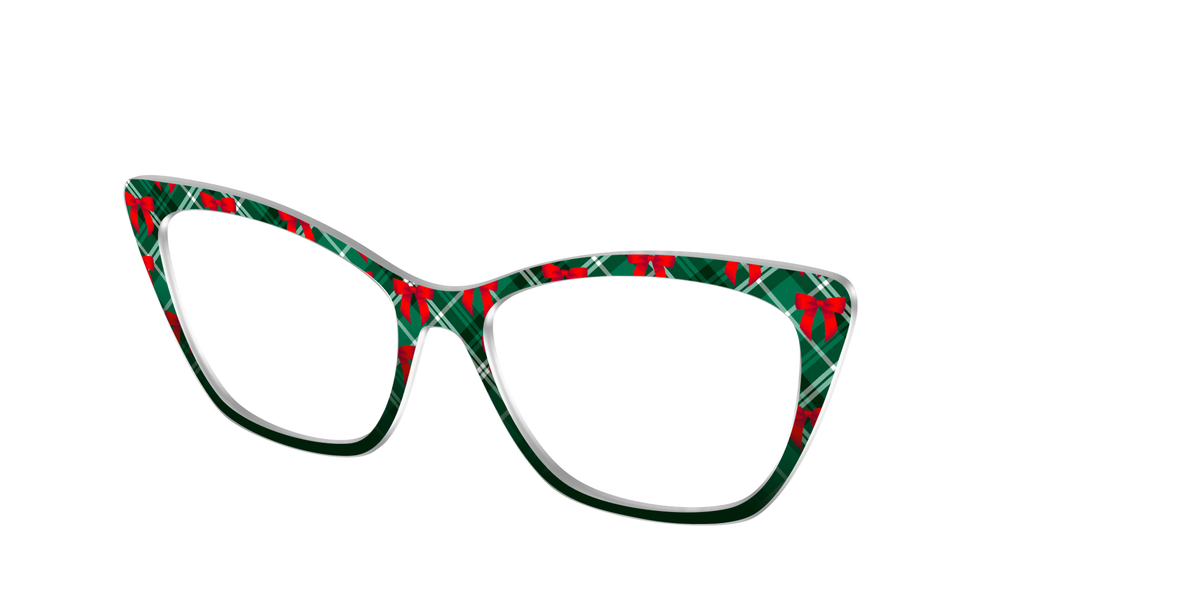 The Ribbon-Clad Plaid - Angle Top Image - Pair Eyewear