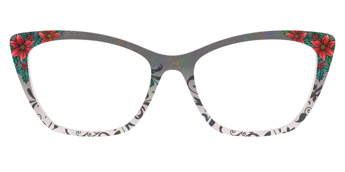 The Romantic Poinsettia Holographic Crystal - Front Top Image - Pair Eyewear