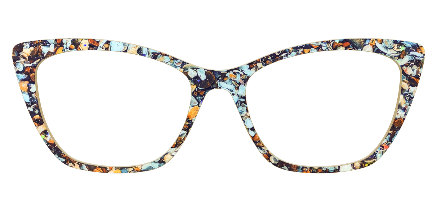 The Seashell Tortoise with Holographic Glitter - Front Top Image - Pair Eyewear