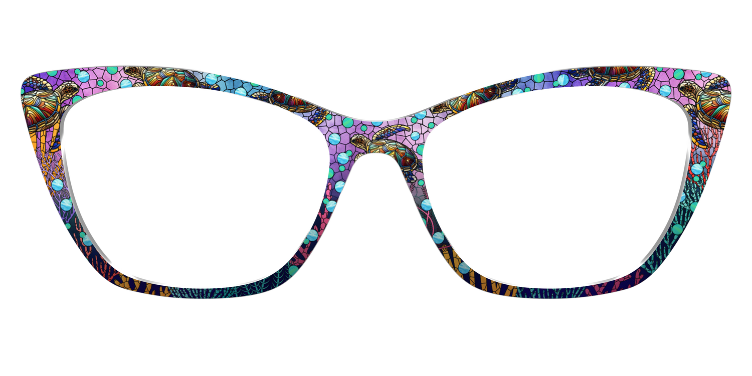 The Sea Turtle Stained Glass - Front Top Image - Pair Eyewear