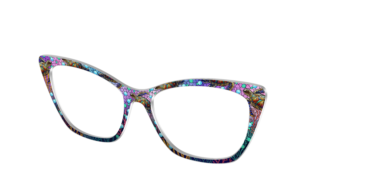 The Sea Turtle Stained Glass - Angle Top Image - Pair Eyewear