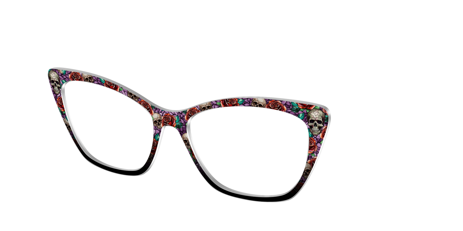The Skull & Thorn Stained Glass - Angle Top Image - Pair Eyewear